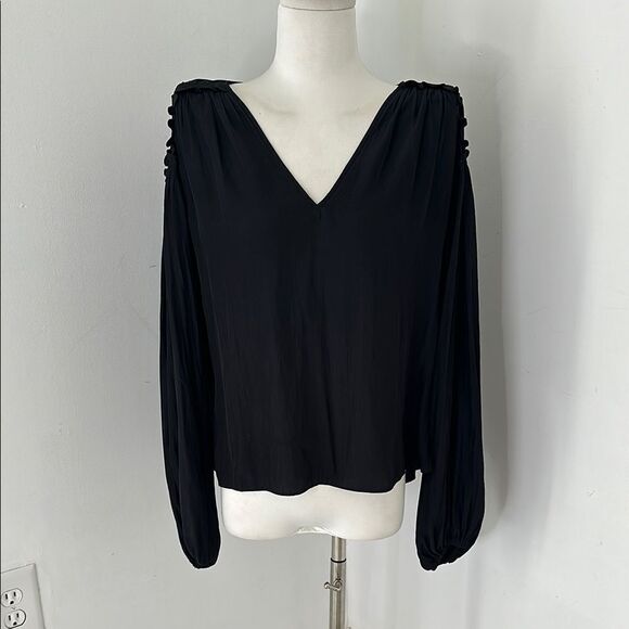 Ramy Brook Black Brielle Long Sleeve Top Size Small - Picture 1 of 6